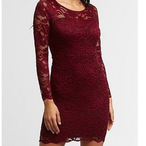 Burgundy lace dress